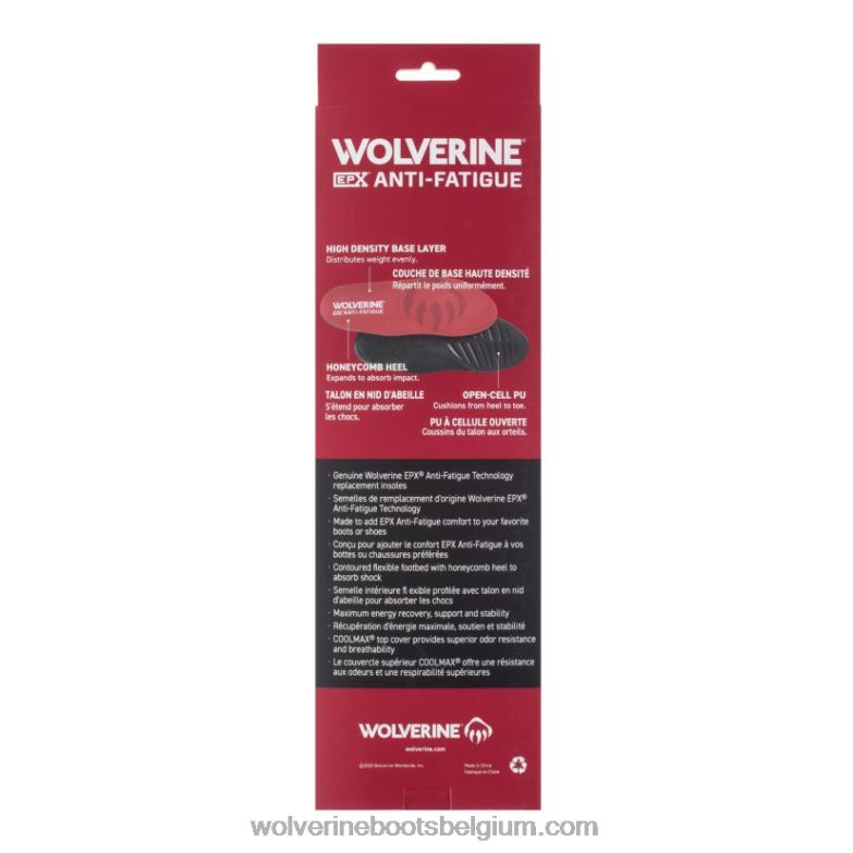 unisexe semelles anti-fatigue epx 9mm FLPHX286 Wolverine rouge