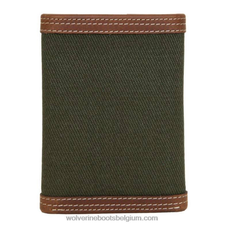 unisexe portefeuille à trois volets en toile et cuir FLPHX280 Wolverine marron/olive