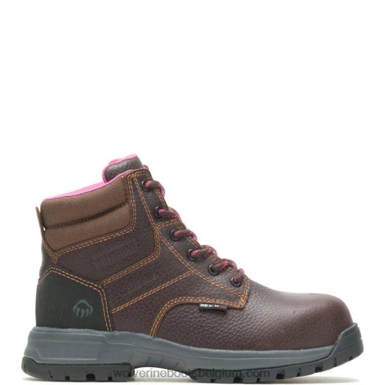 femmes botte de travail de 6 po à embout en composite imperméable piper FLPHX102 Wolverine brun