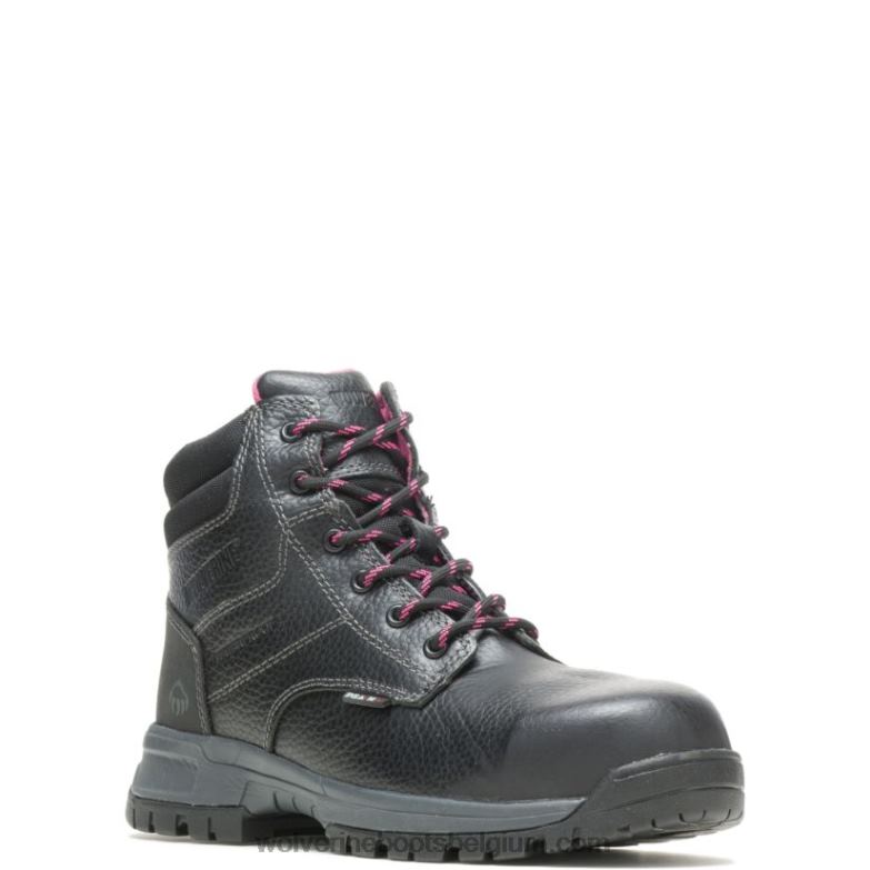femmes botte de travail de 6 po à embout en composite imperméable piper FLPHX103 Wolverine noir