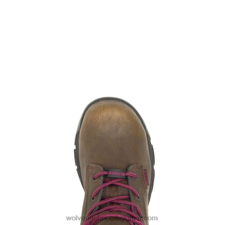 femmes botte de travail imperméable merlin de 6 po à embout en composite FLPHX58 Wolverine brun