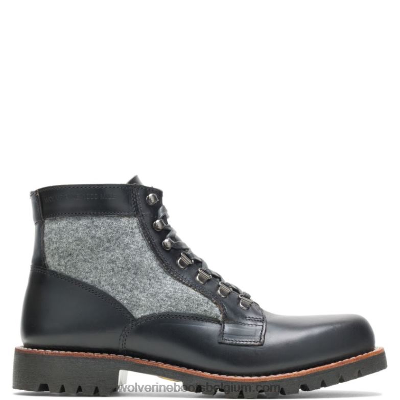 Hommes botte robuste faribault x 1000 mile à bout uni FLPHX223 Wolverine gris noir