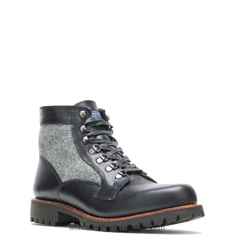 Hommes botte robuste faribault x 1000 mile à bout uni FLPHX223 Wolverine gris noir