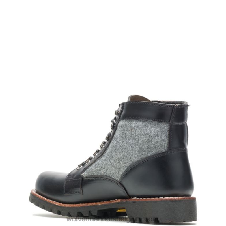 Hommes botte robuste faribault x 1000 mile à bout uni FLPHX223 Wolverine gris noir