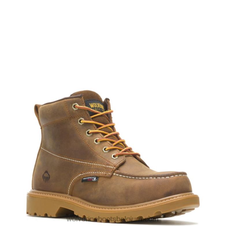 Hommes Botte de travail Floorhand Moc-Toe de 6 po à embout d'acier FLPHX59 Wolverine bronzer