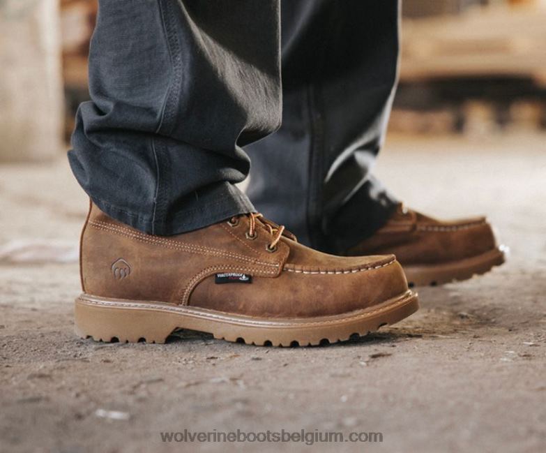 Hommes Botte de travail Floorhand Moc-Toe de 6 po à embout d'acier FLPHX59 Wolverine bronzer