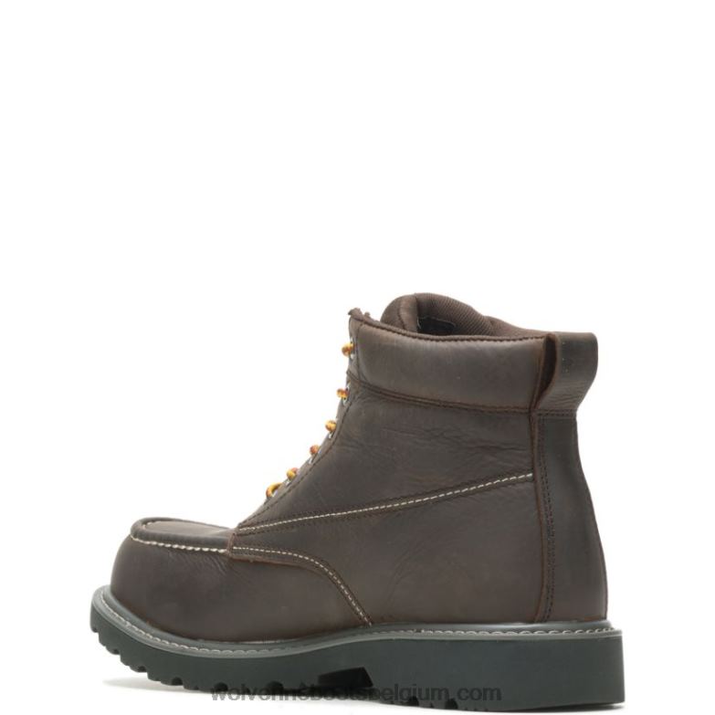 Hommes Botte de travail Floorhand Moc-Toe de 6 po à embout d'acier FLPHX60 Wolverine marron foncé