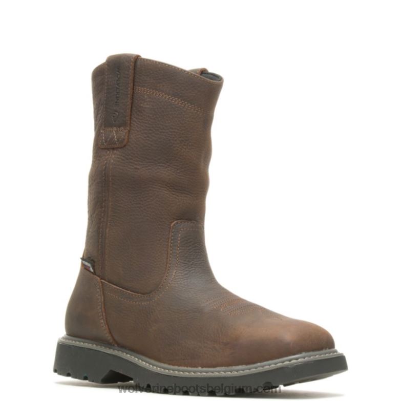 Hommes botte de travail wellington à bout carré et embout d'acier FLPHX90 Wolverine marron foncé