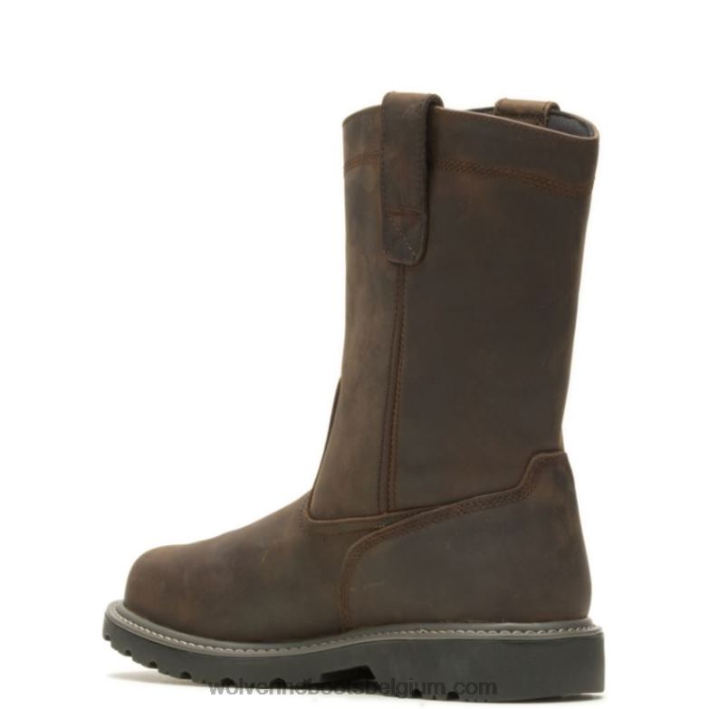 Hommes botte de travail wellington à embout d'acier met-guard floorhand FLPHX150 Wolverine marron foncé