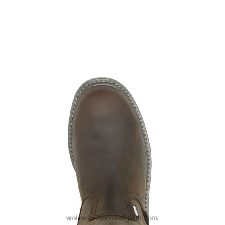 Hommes botte de travail wellington à embout d'acier met-guard floorhand FLPHX150 Wolverine marron foncé