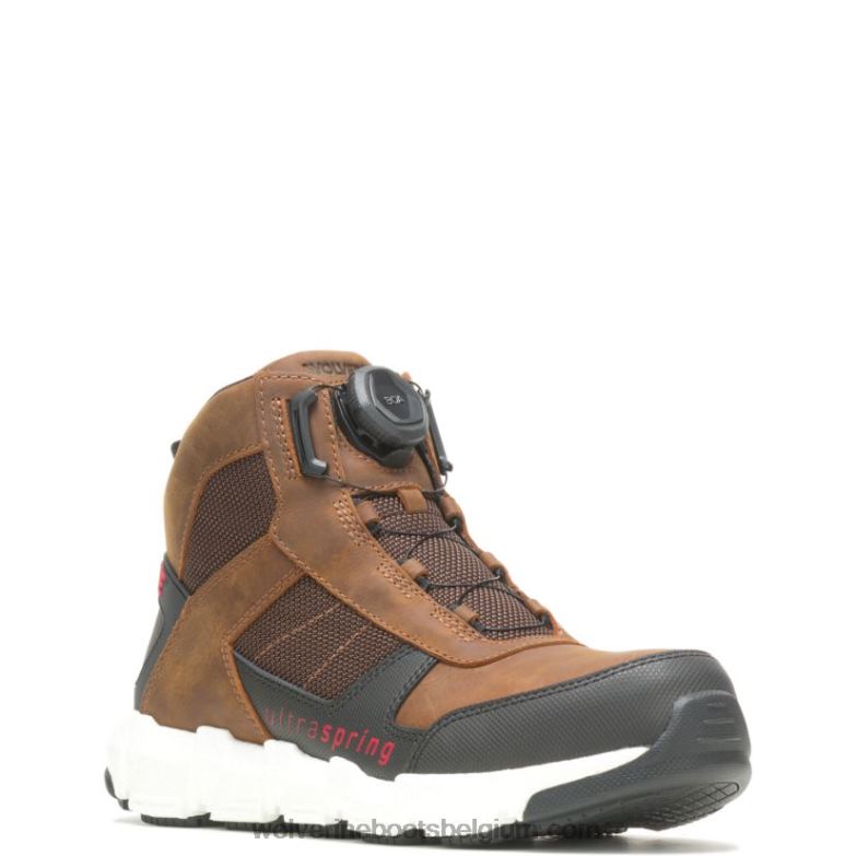 Hommes botte de travail rev boa ultraspring durashocks vent carbonmax FLPHX2 Wolverine brun