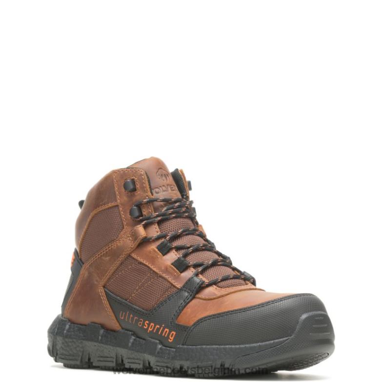 Hommes botte de travail rev ultraspring durashocks vent carbonmax FLPHX19 Wolverine le tabac