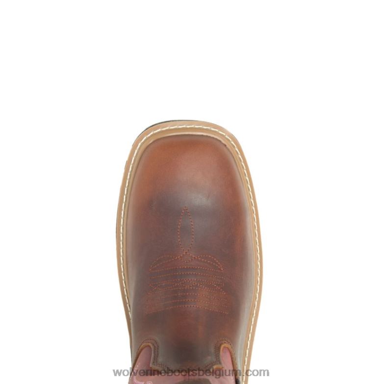 Hommes botte de travail wellington durashocks carbonmax rancher FLPHX125 Wolverine cacahuète/rouge