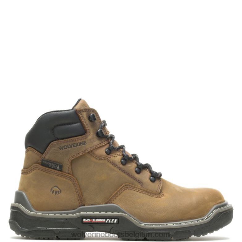 Hommes botte de travail raider durashocks 6" étanche carbonmax FLPHX45 Wolverine brun
