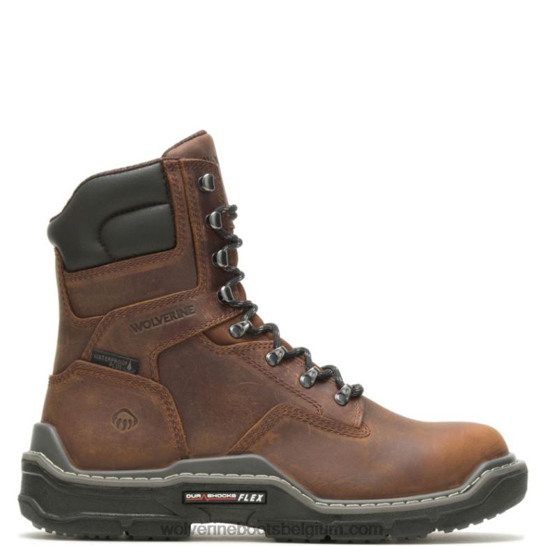 Hommes botte de travail raider durashocks 8" étanche carbonmax FLPHX91 Wolverine arachide