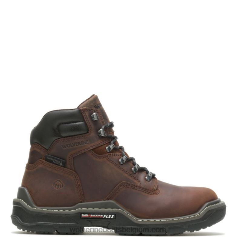 Hommes bottes de travail imperméables raider durashocks de 6 po FLPHX168 Wolverine arachide