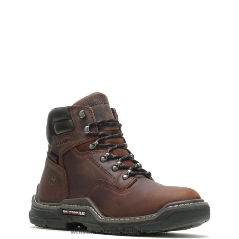 Hommes bottes de travail imperméables raider durashocks de 6 po FLPHX168 Wolverine arachide