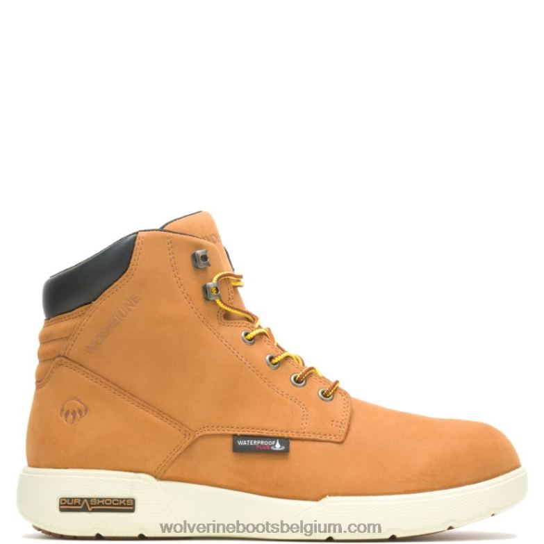 Hommes kickstart durashocks botte imperméable 6" FLPHX191 Wolverine blé