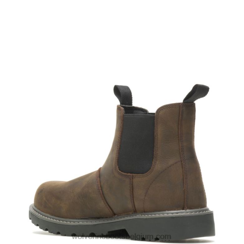 Hommes travail au sol à embout d'acier romeo FLPHX25 Wolverine marron foncé