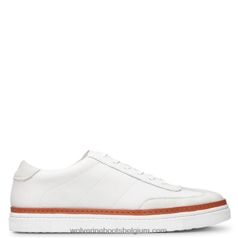 Hommes baskets blvd court FLPHX224 Wolverine cuir blanc/daim pierre