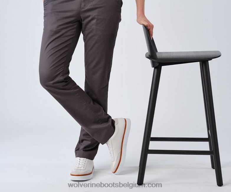 Hommes baskets blvd court FLPHX224 Wolverine cuir blanc/daim pierre