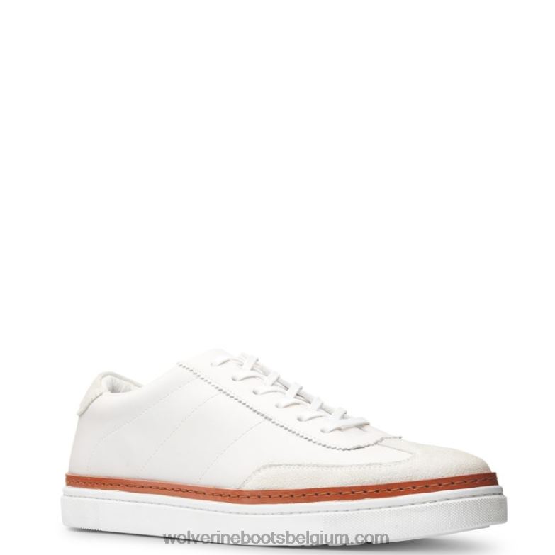 Hommes baskets blvd court FLPHX224 Wolverine cuir blanc/daim pierre