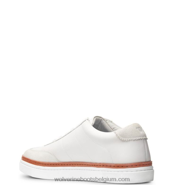 Hommes baskets blvd court FLPHX224 Wolverine cuir blanc/daim pierre