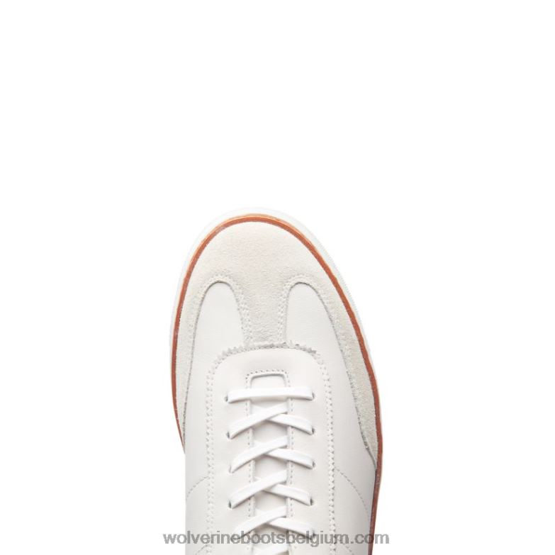 Hommes baskets blvd court FLPHX224 Wolverine cuir blanc/daim pierre