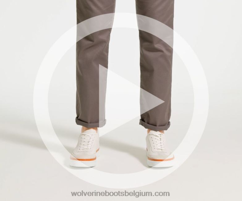 Hommes baskets blvd court FLPHX224 Wolverine cuir blanc/daim pierre