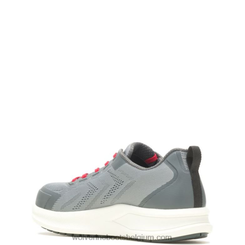 Hommes chaussure de travail bolt durashocks knit carbonmax FLPHX100 Wolverine gris/rouge