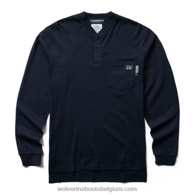 Hommes fr henley à manches longues FLPHX274 Wolverine marine