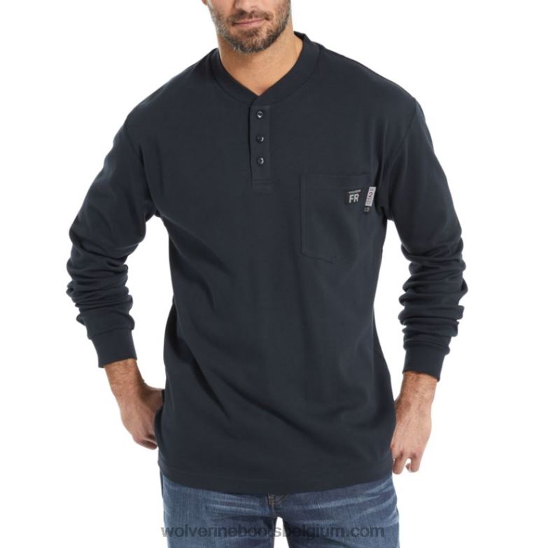 Hommes fr henley à manches longues FLPHX274 Wolverine marine