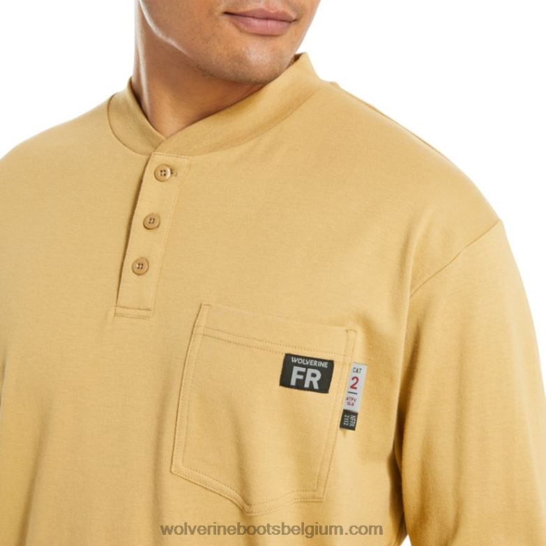 Hommes fr henley à manches longues FLPHX275 Wolverine kaki