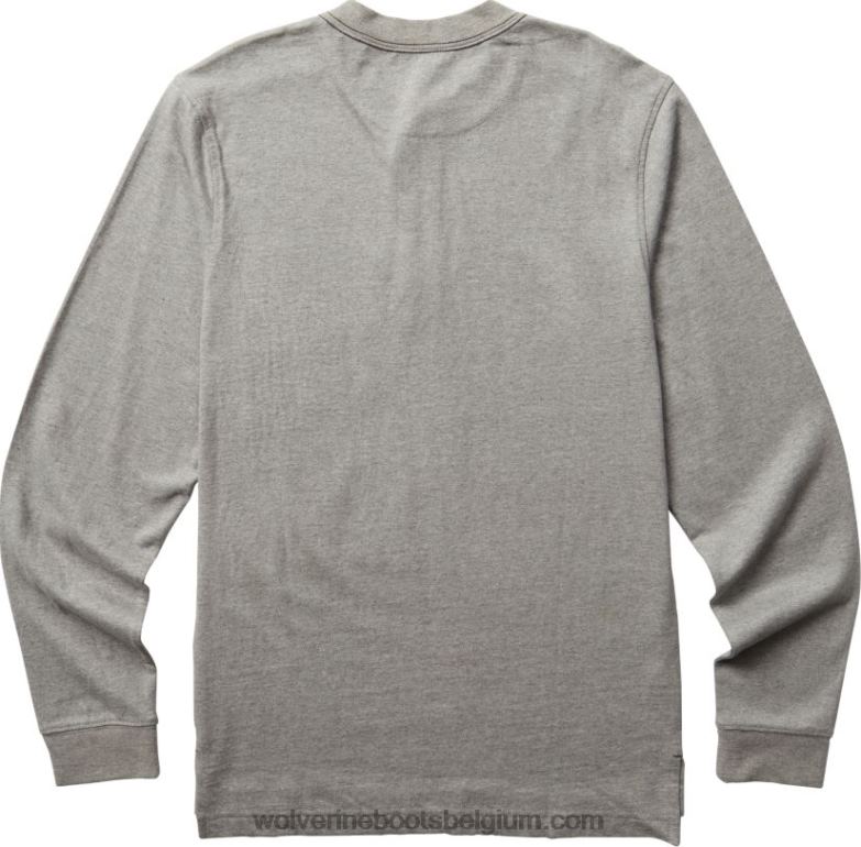 Hommes henley en coton à manches longues Guardian FLPHX254 Wolverine gris clair chiné