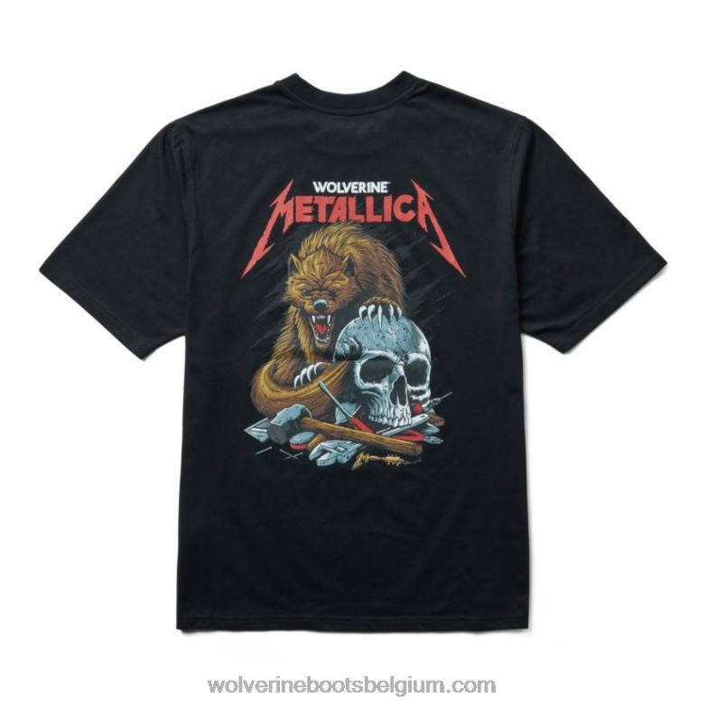 Hommes t-shirt graphique de la collection d'érudits de metallica FLPHX319 Wolverine noir