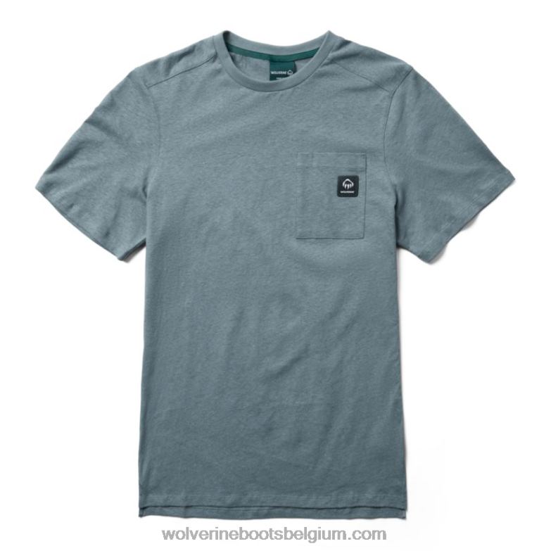 Hommes tee de chanvre FLPHX334 Wolverine bleu ardoise