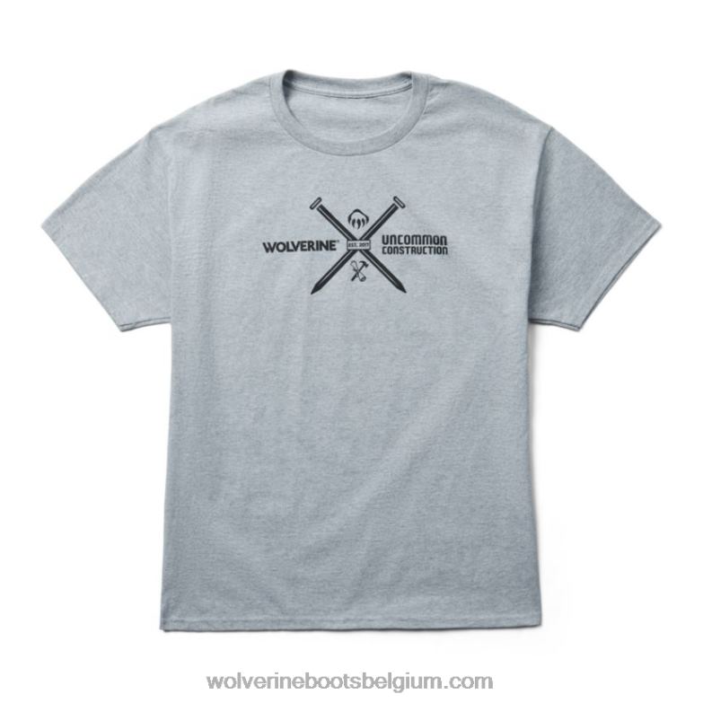 Hommes uncommon construction collection t-shirt graphique à manches courtes FLPHX242 Wolverine gris chiné