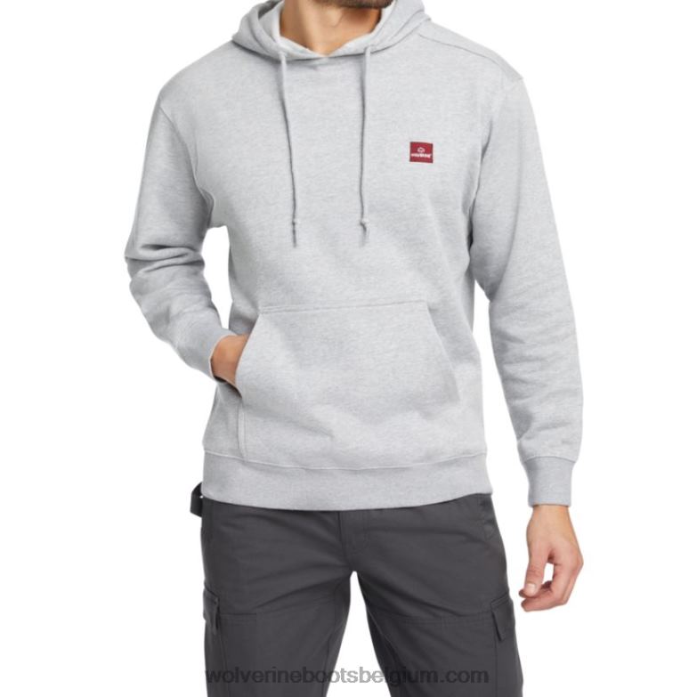 Hommes pull à capuche d'épaisseur moyenne FLPHX326 Wolverine gris clair chiné