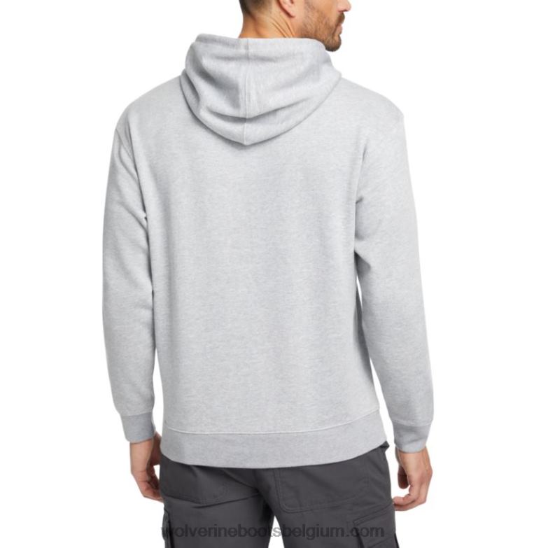 Hommes pull à capuche d'épaisseur moyenne FLPHX326 Wolverine gris clair chiné