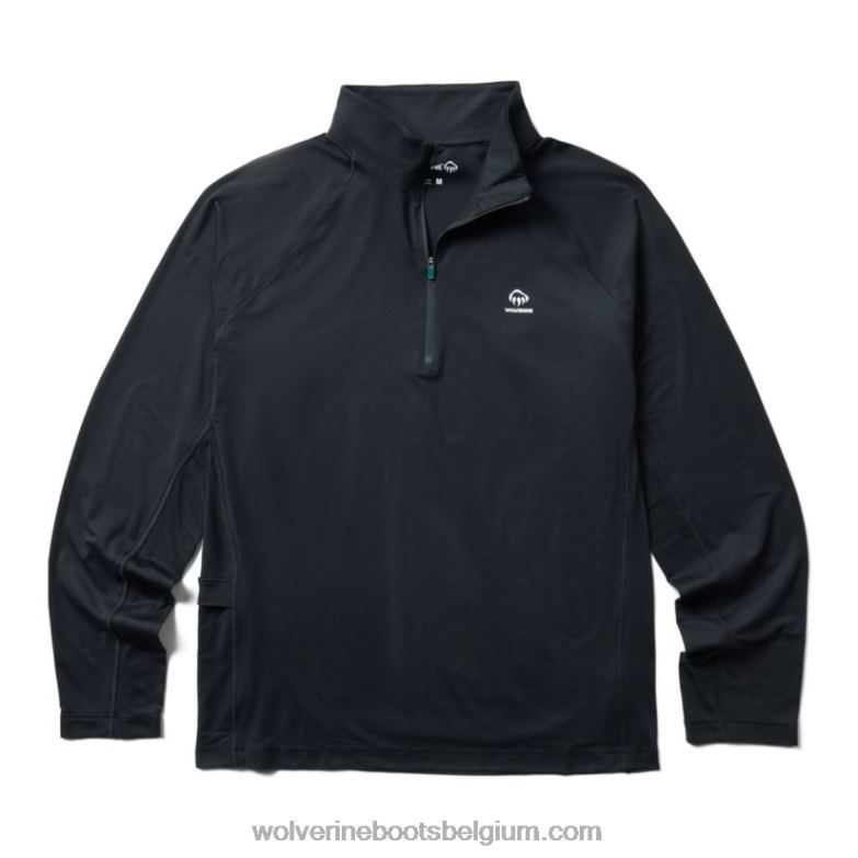 Hommes sun-stop éco 1/2 zip FLPHX310 Wolverine noir