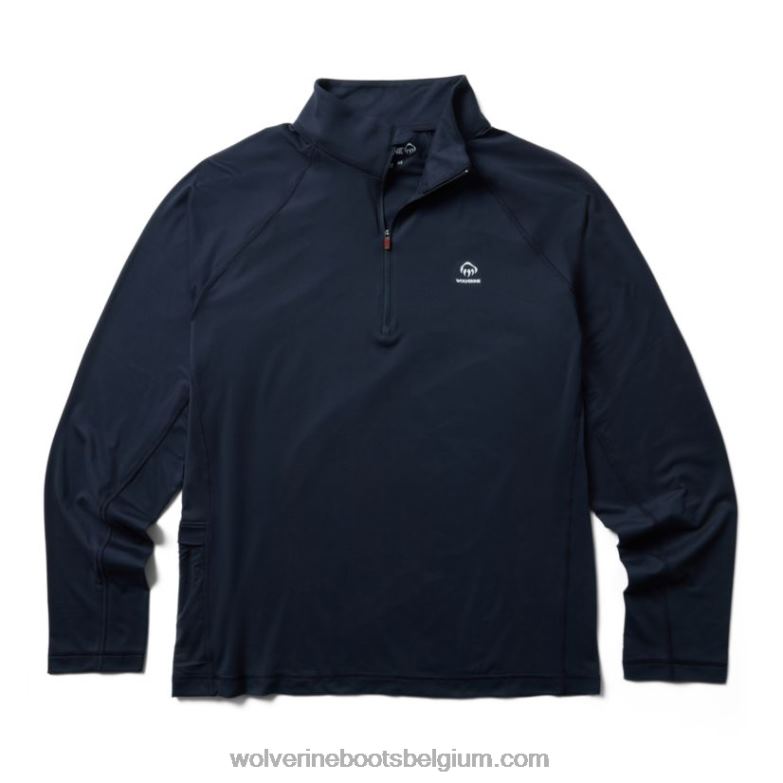 Hommes sun-stop éco 1/2 zip FLPHX311 Wolverine bleu marine foncé