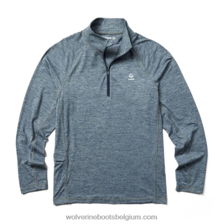 Hommes sun-stop éco 1/2 zip FLPHX313 Wolverine bruyère marine