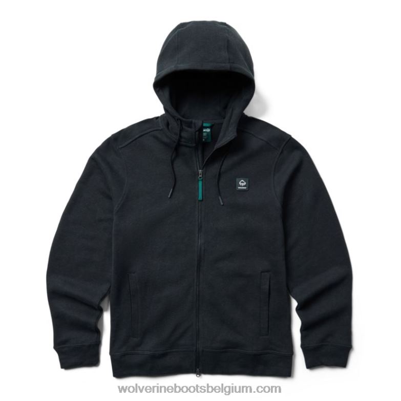 Hommes sweat à capuche en chanvre FLPHX243 Wolverine noir