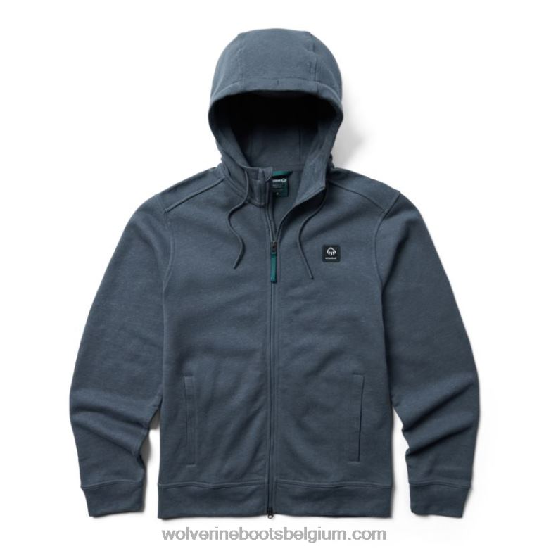 Hommes sweat à capuche en chanvre FLPHX244 Wolverine ardoise foncée