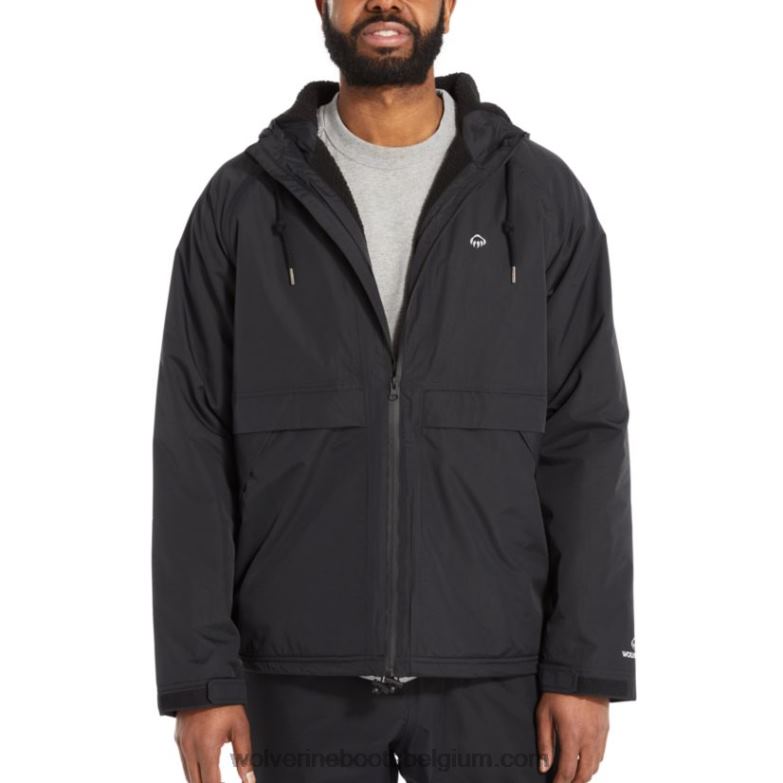 Hommes veste de pluie doublée en sherpa i-90 FLPHX246 Wolverine noir