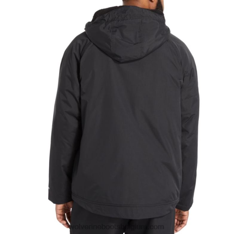 Hommes veste de pluie doublée en sherpa i-90 FLPHX246 Wolverine noir